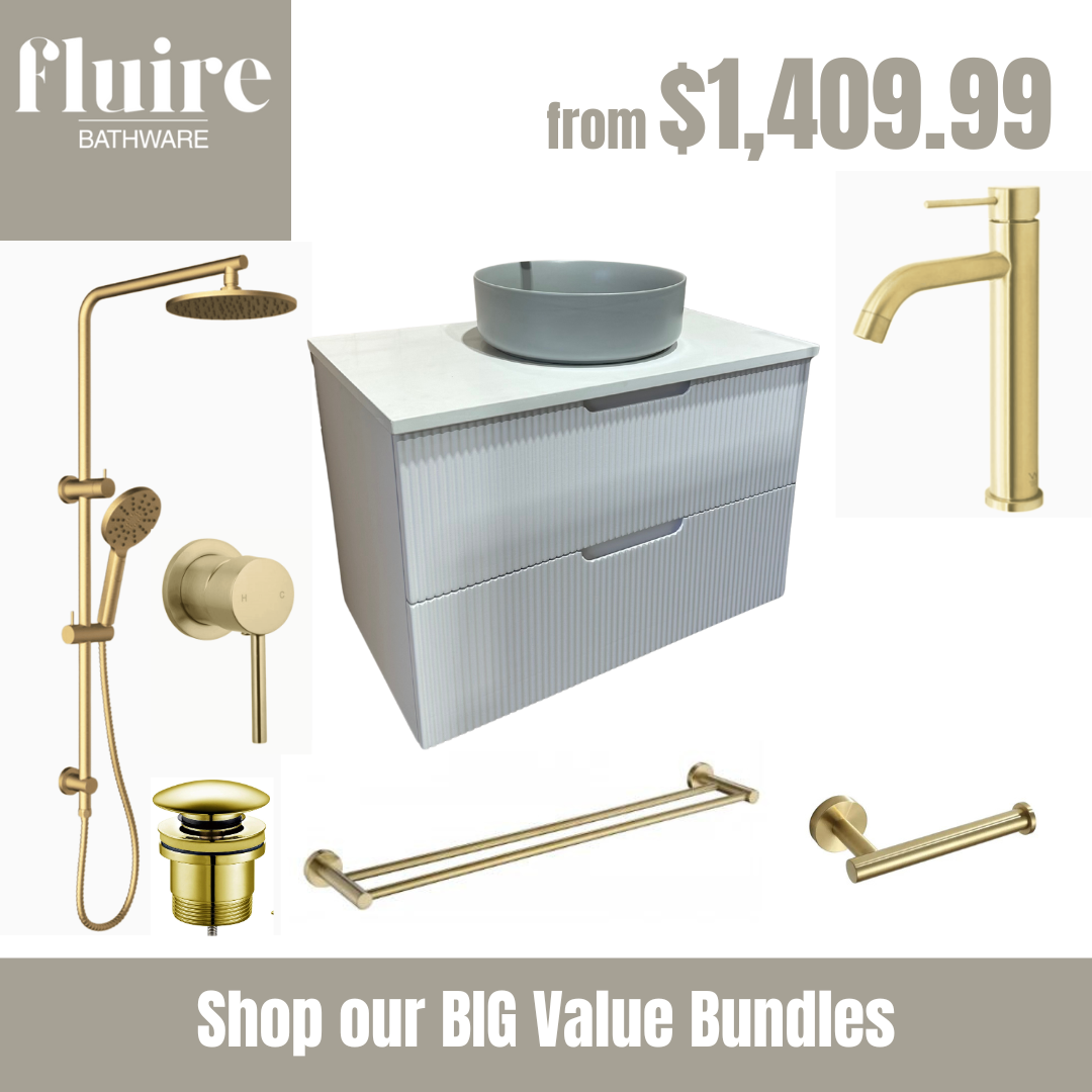 Mornington Fluted Matte White Wall Vanity Bundle