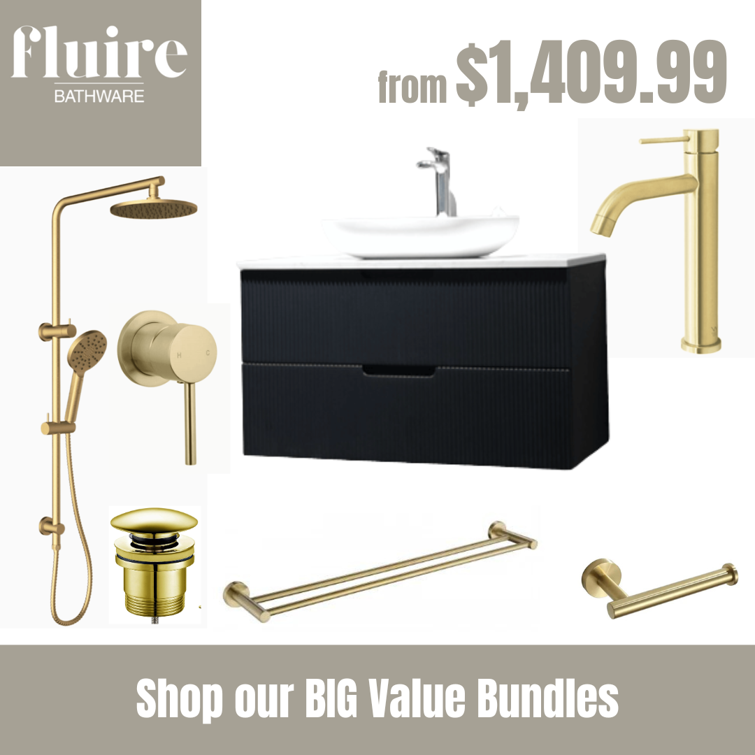 Mornington Fluted Matte Black Vanity Bundle