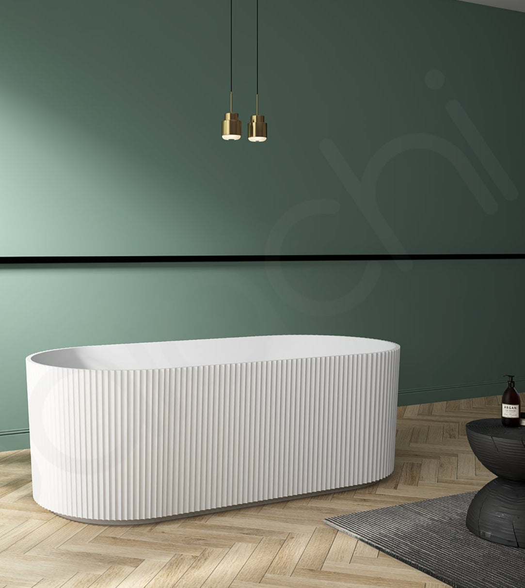 Acacia Fluted Freestanding Bath
