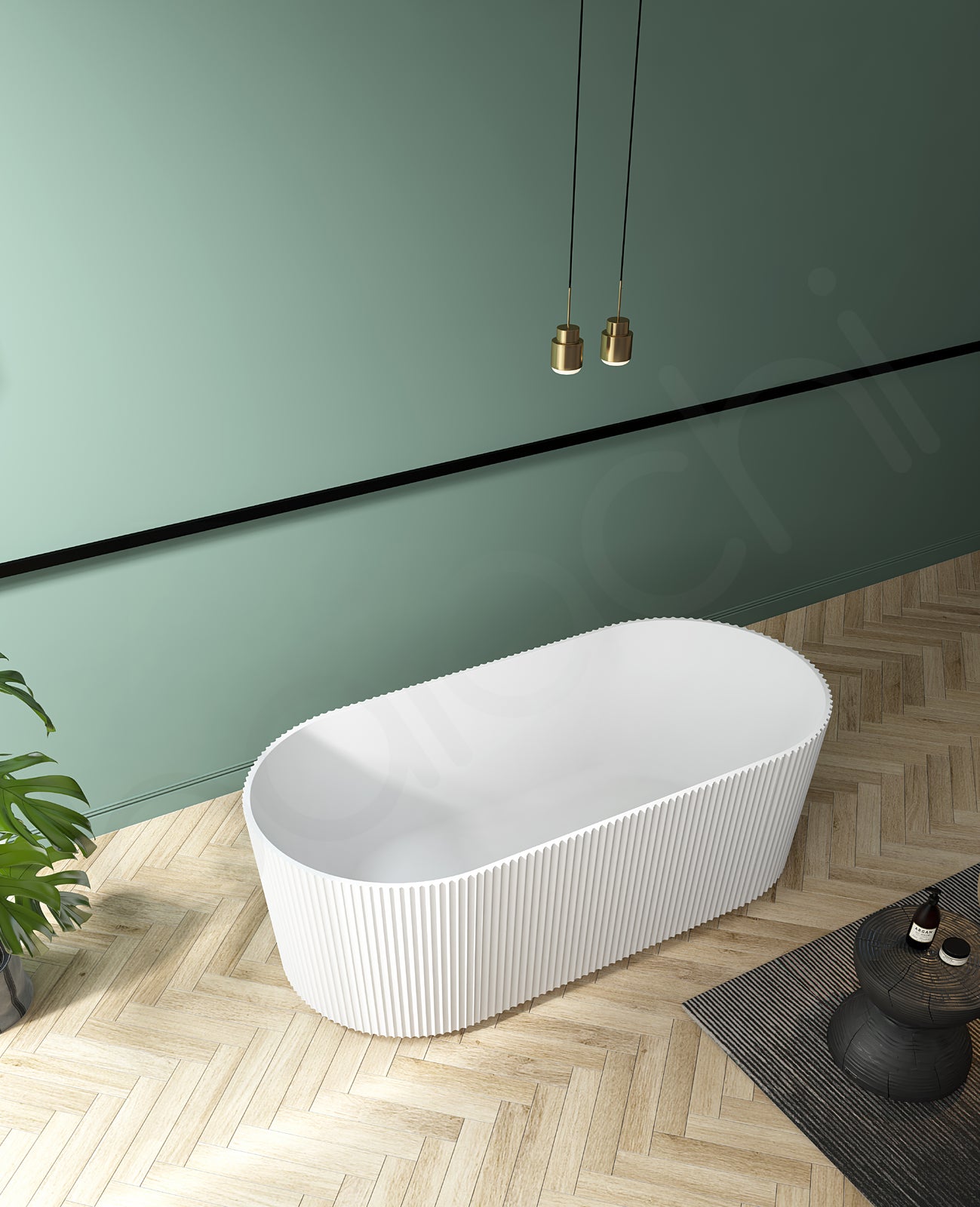 Acacia Fluted Freestanding Bath