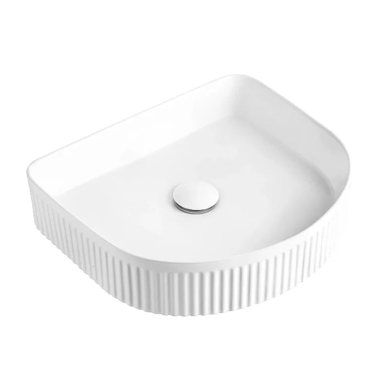 Imperial Fluted Glossy White Arch Basin