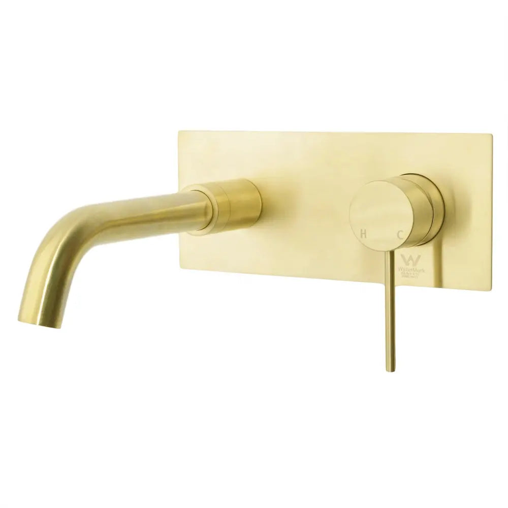 Brushed Gold Wall Mounted Basin Mixer Tapware Bundle