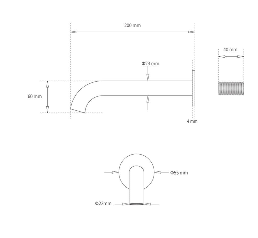 CIRC Matte Black Curve Bath Spout