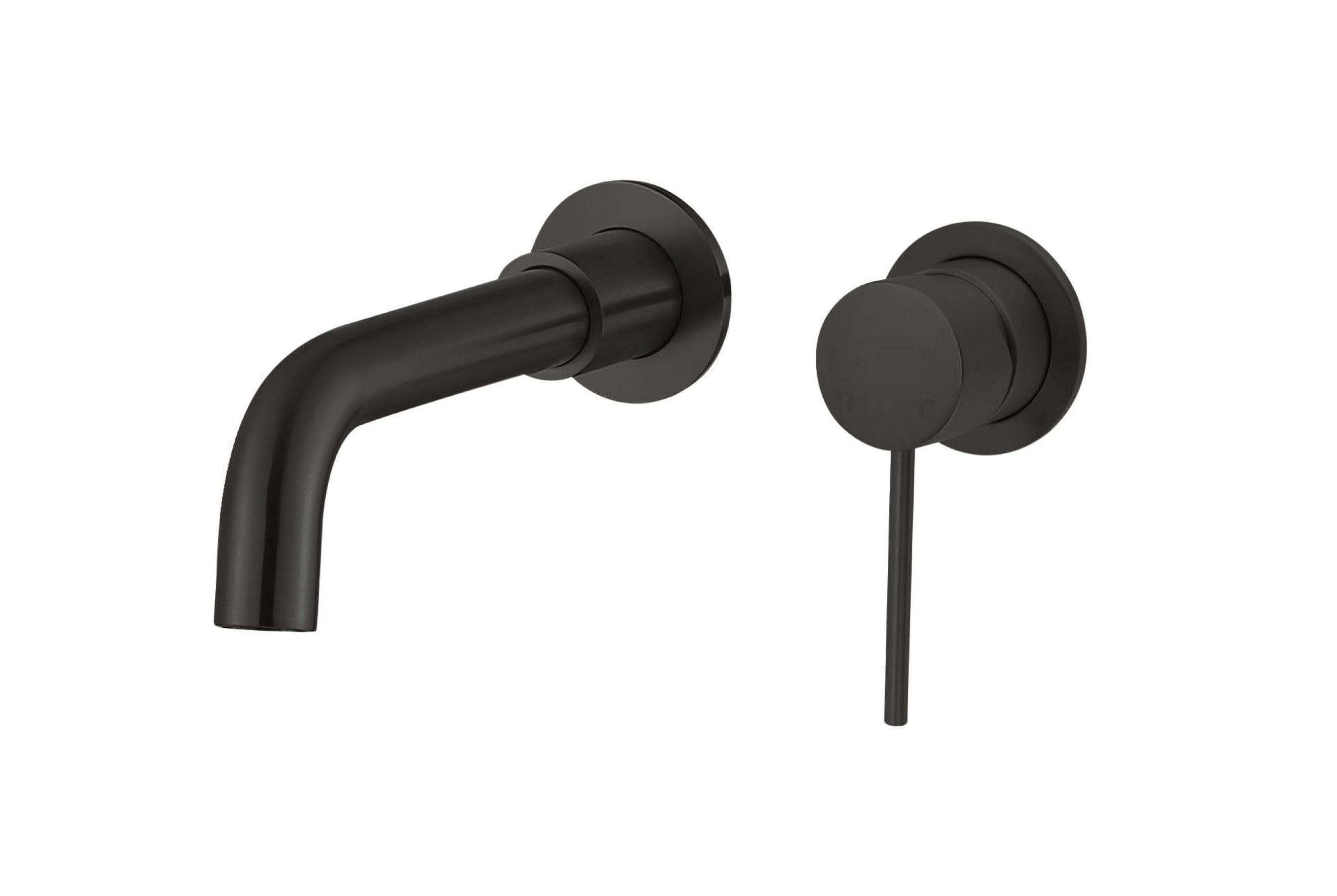 Matte Black Wall Mounted Basin Mixer Tapware Bundle