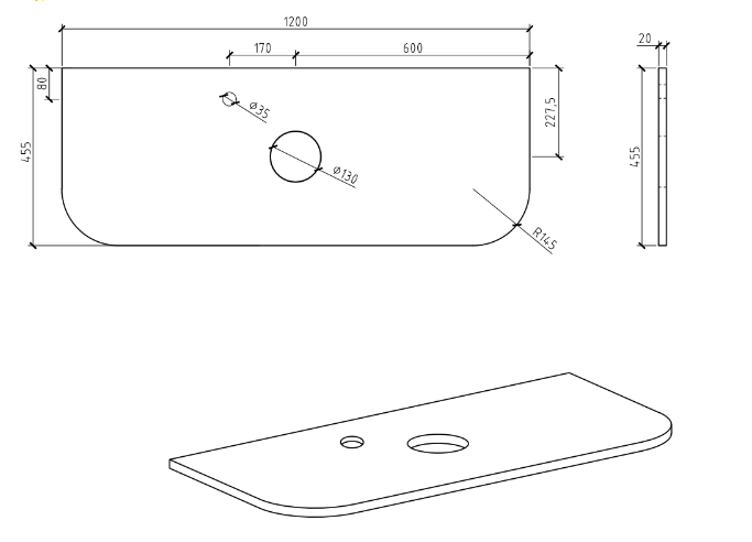 Pure White Curved Engineered Stone Top