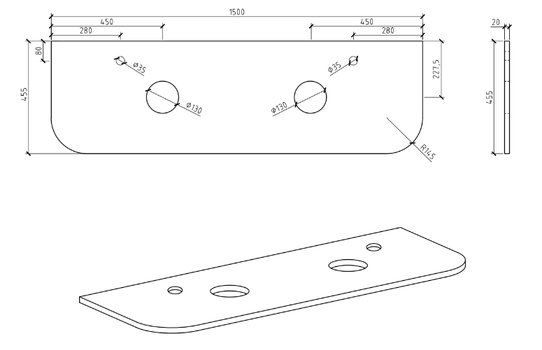Pure White Curved Engineered Stone Top