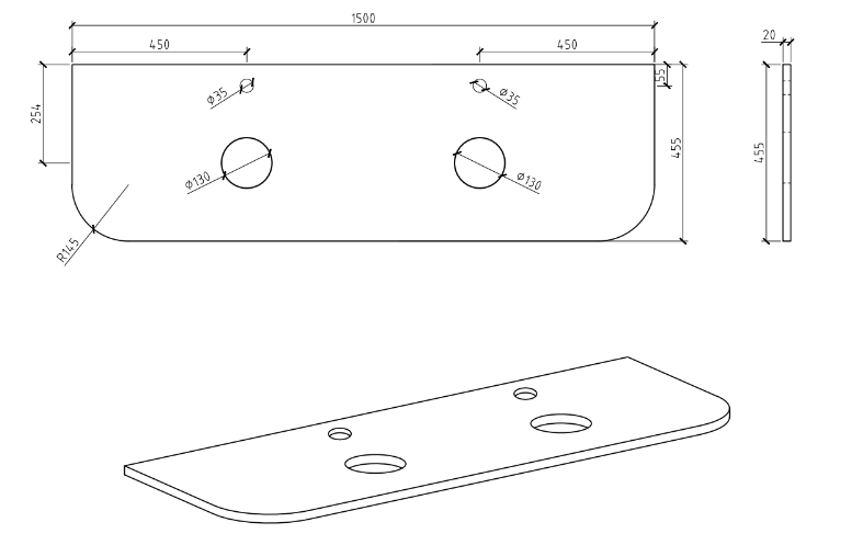 Pure White Curved Engineered Stone Top