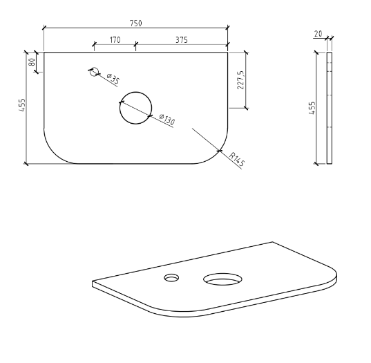 Pure White Curved Engineered Stone Top