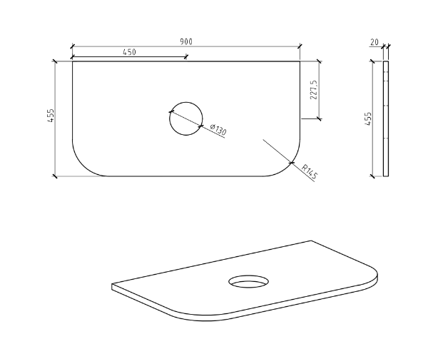 Pure White Curved Engineered Stone Top