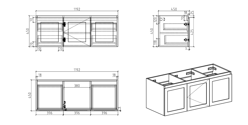Hampton Style Matte Black Vanity Bundle