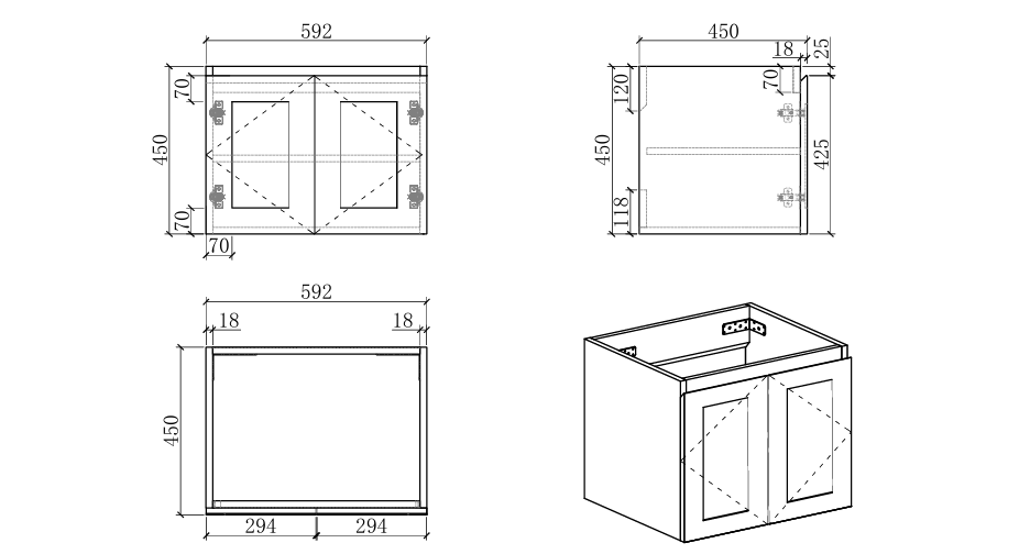 Hampton Style Matte Black Vanity Bundle