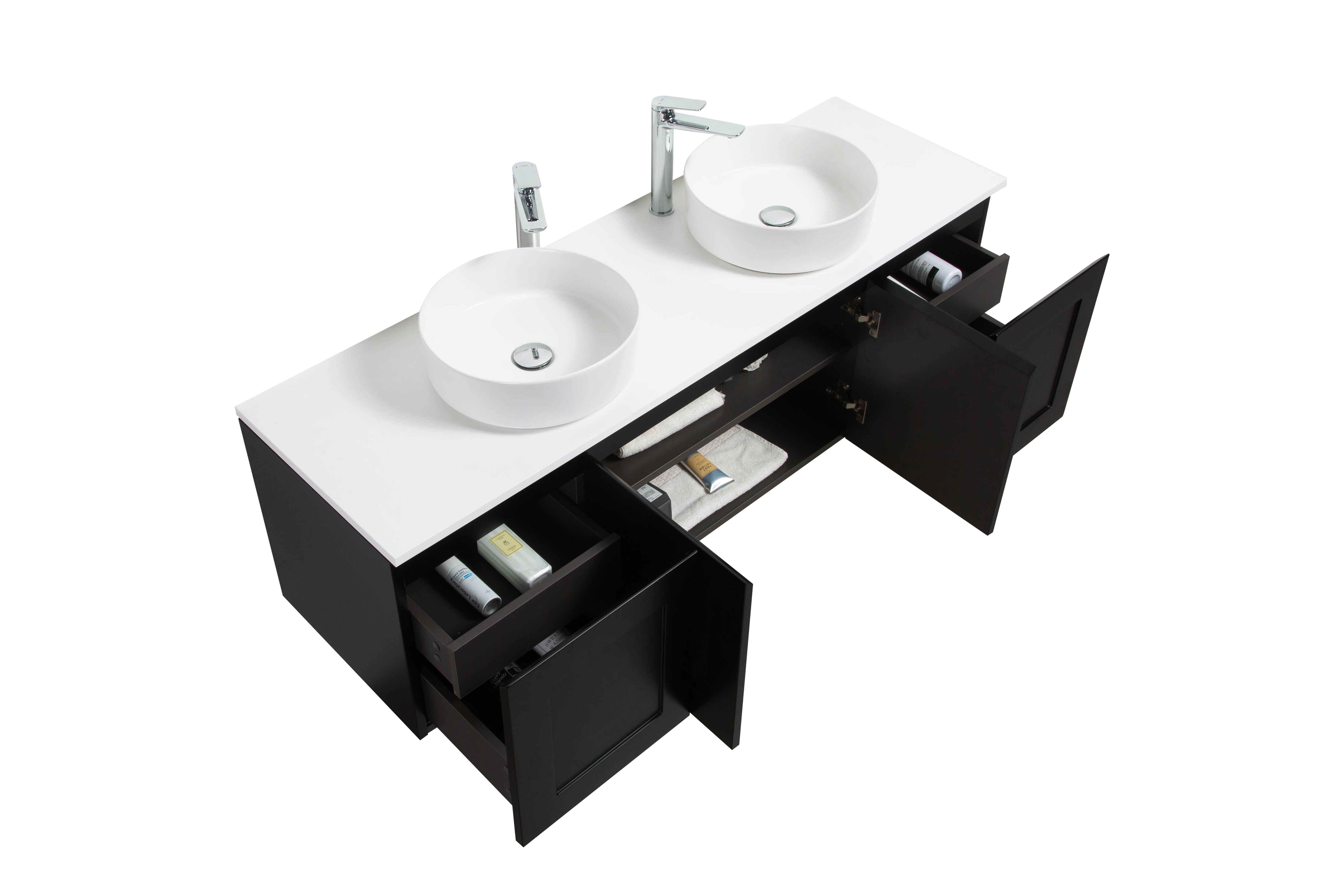 Hampton Style Matte Black Vanity Bundle