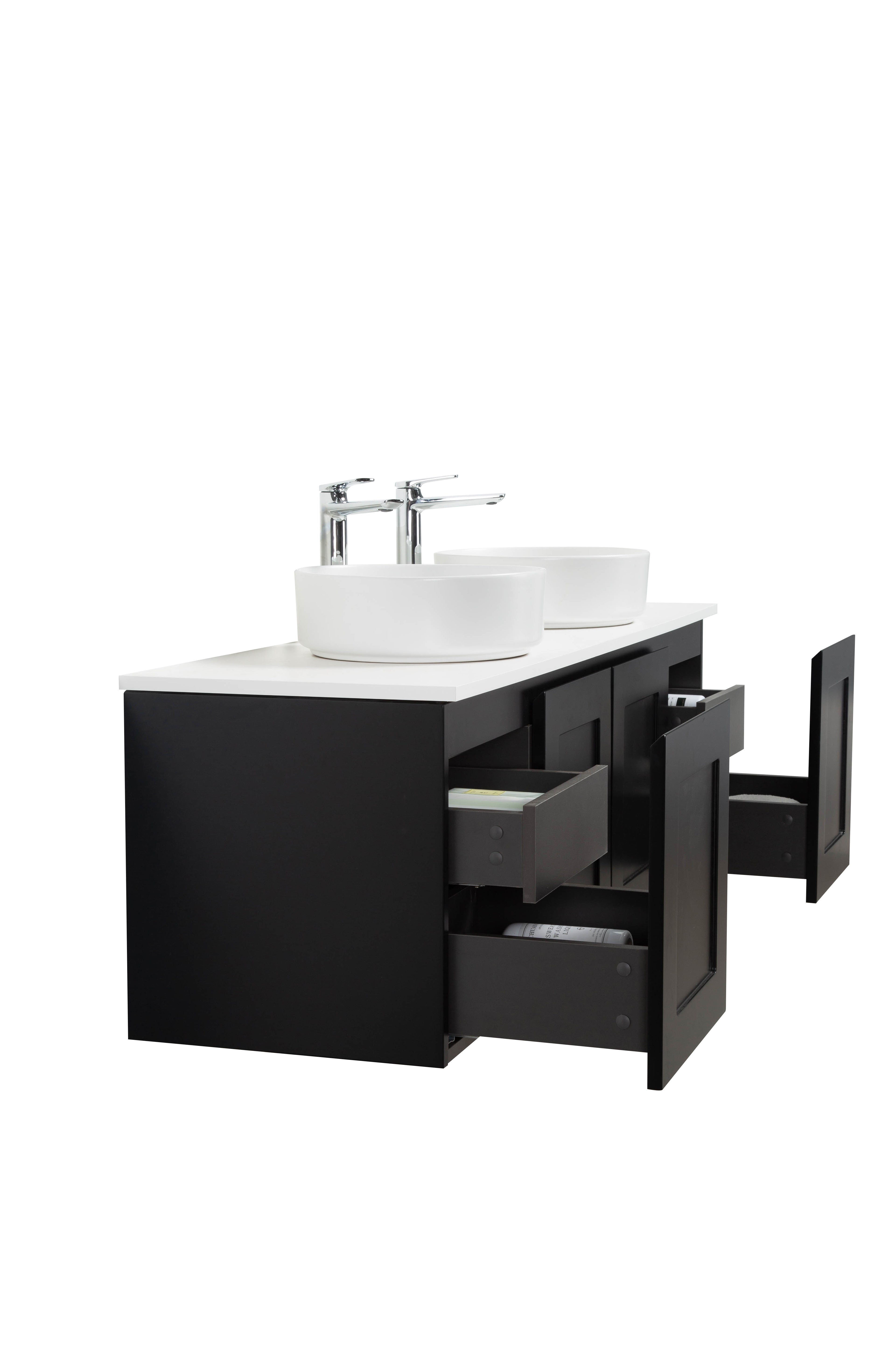 Hampton Style Matte Black Vanity Bundle