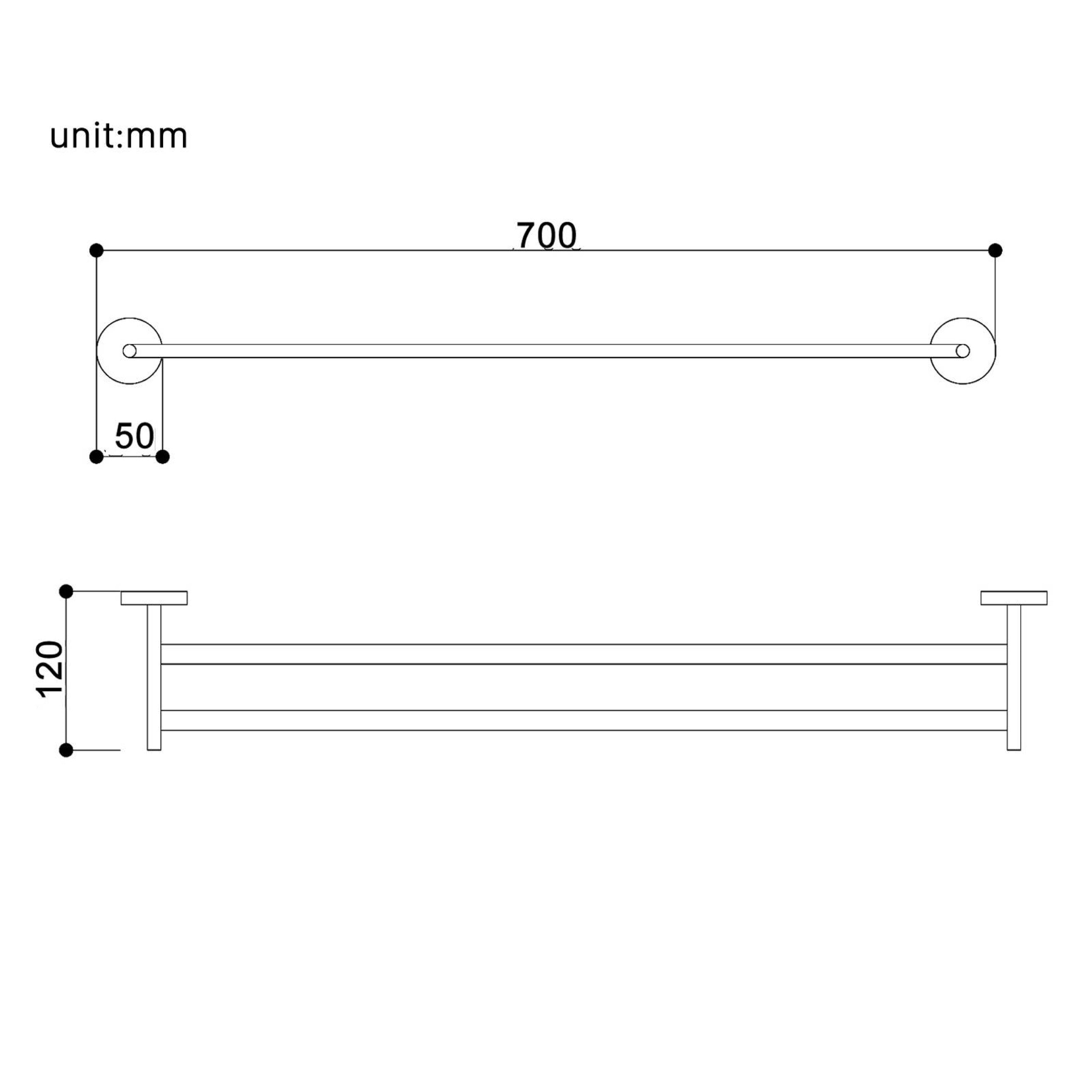 CIRC - Brushed Nickel Double Towel Rail
