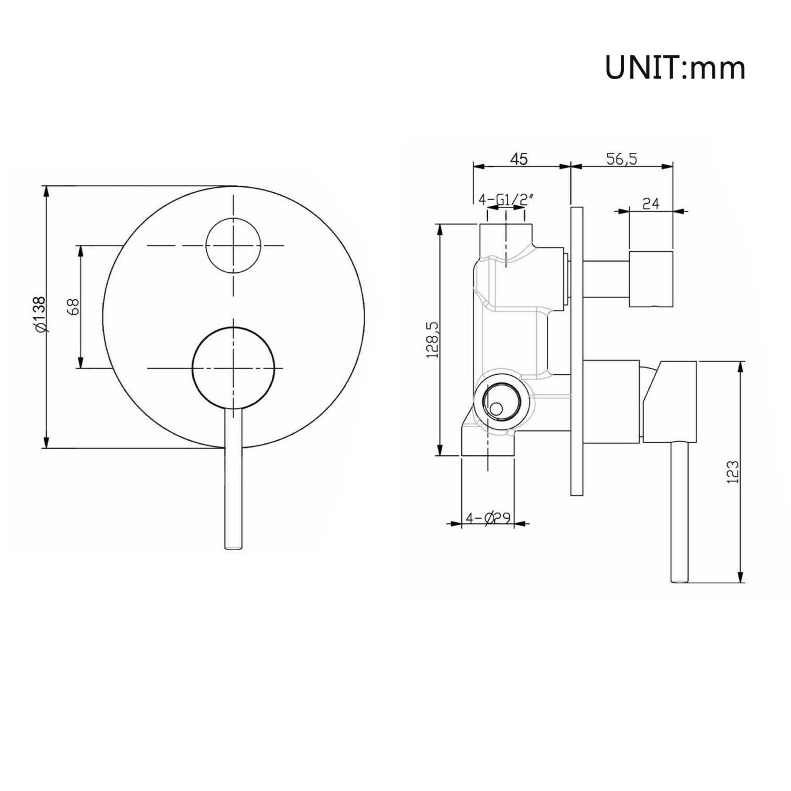 CIRC - Matte Black Shower Diverter Mixer