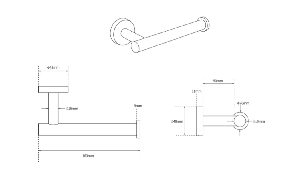 CIRC Toilet Roll Holder - Matte Black