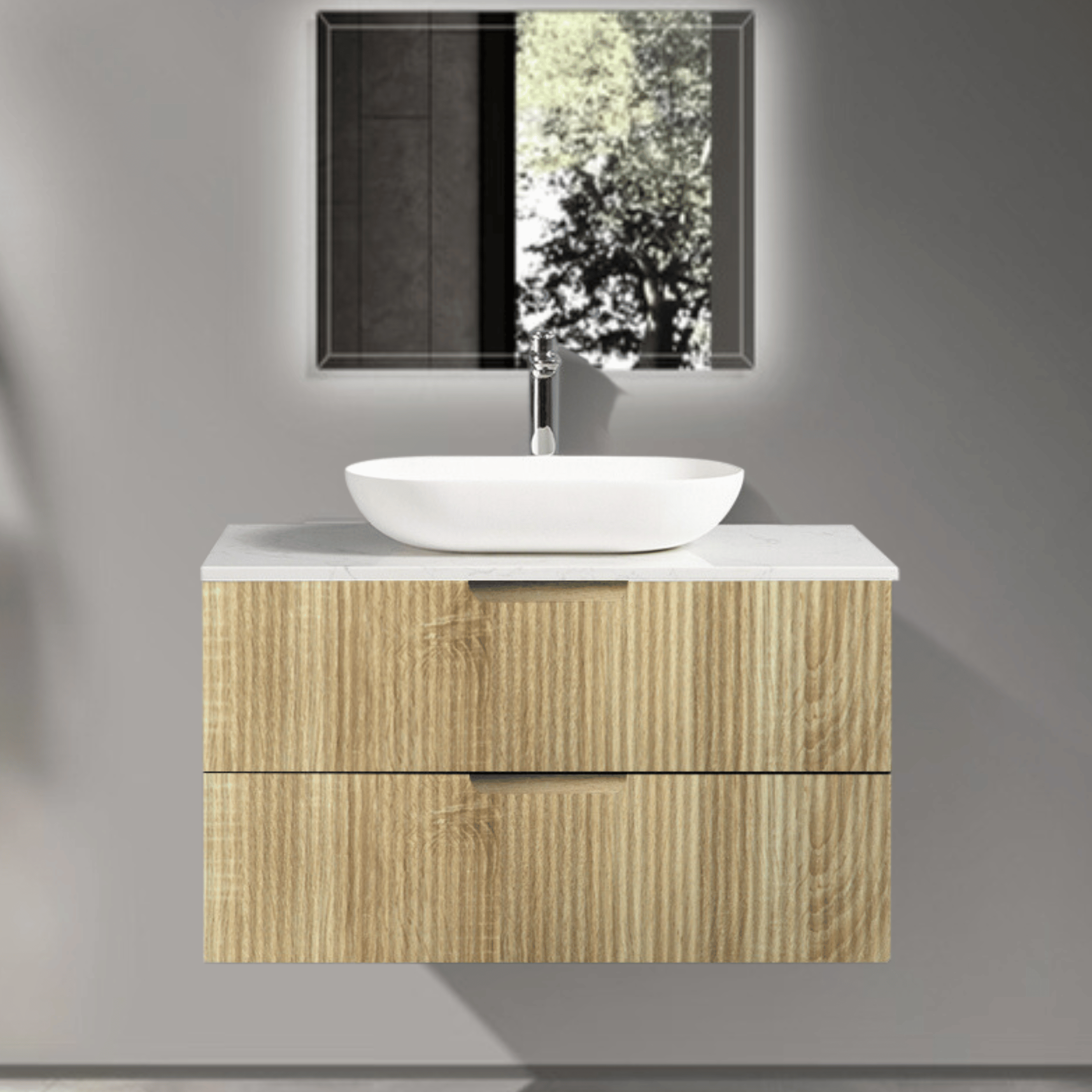 Mornington Fluted Oak Vanity Bundle