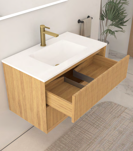 Oasis Elegant Oak Wall Hung Vanities