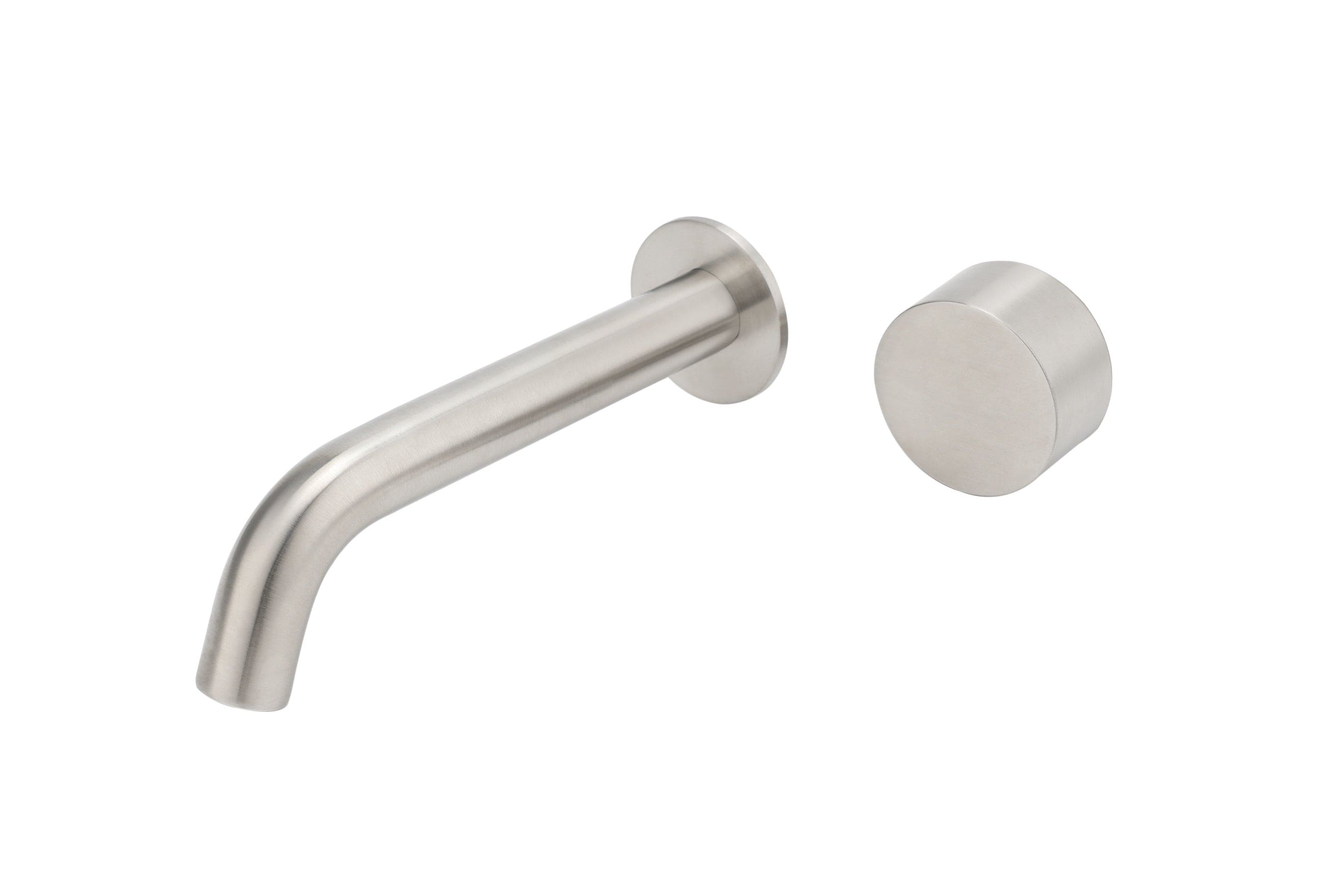 CIRC - Brushed Nickel Progressive Wall Basin Mixer With Spout