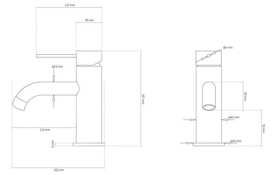 CIRC - Matte Black Short Basin Mixer