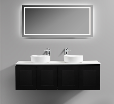 Hampton Style Matte Black Vanity Bundle