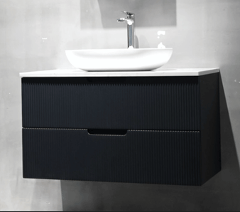 Mornington Fluted Matte Black Vanity Bundle