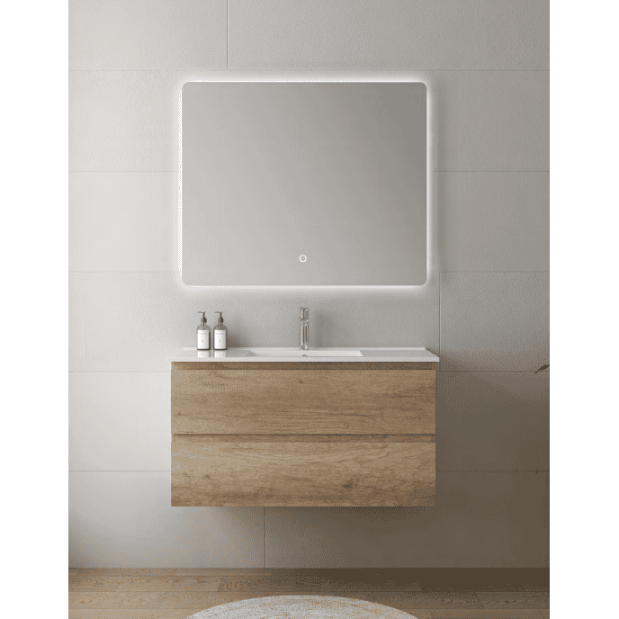 Serenity Natural Oak Wall Hung Vanity