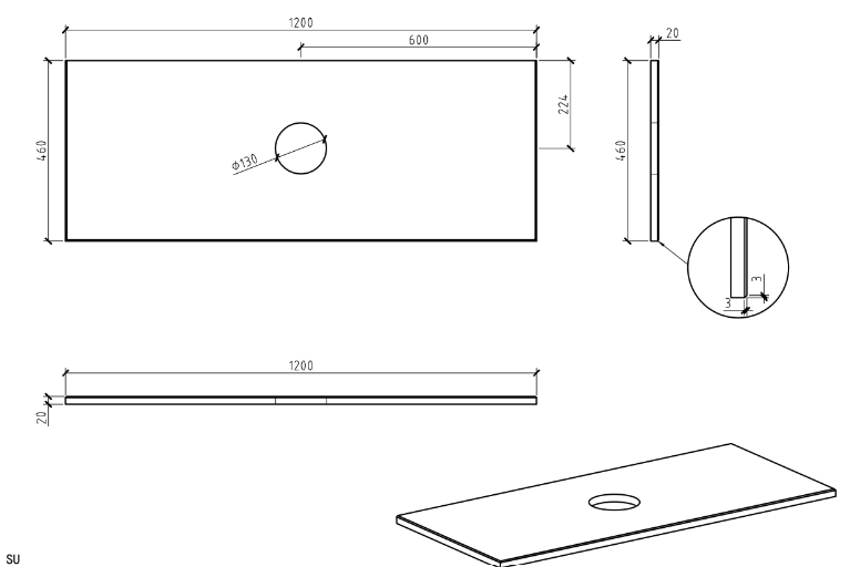 Pure White Straight Edge Engineered Stone Top