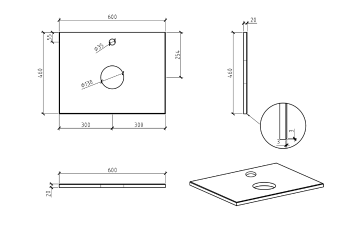 Carrara Look Staight Edge Porcelain Top