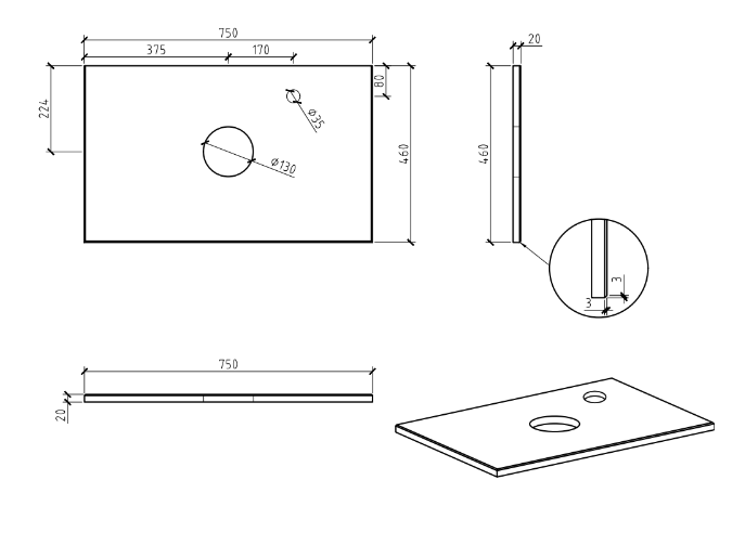 Carrara Look Staight Edge Porcelain Top