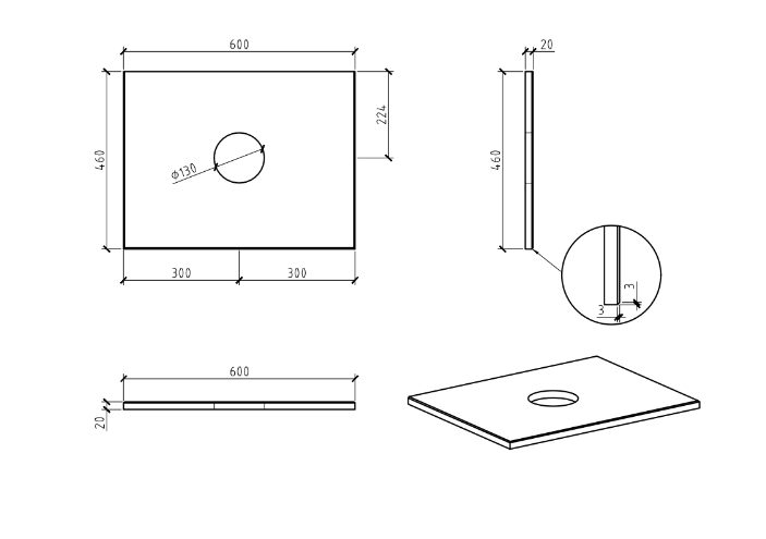 Pure White Straight Edge Engineered Stone Top