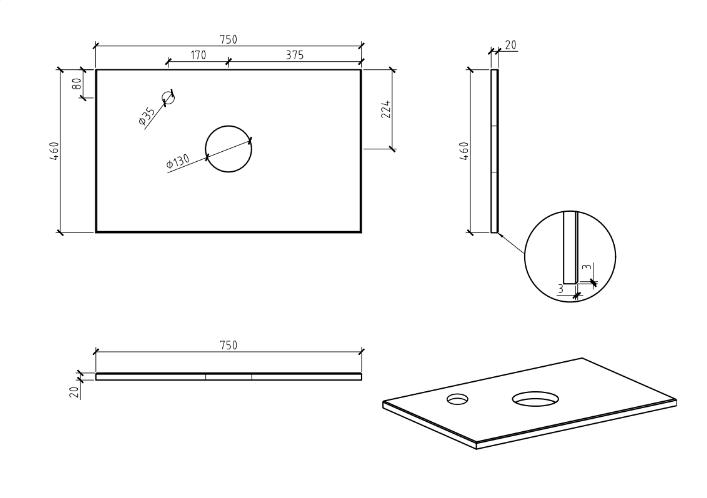 Pure White Straight Edge Engineered Stone Top