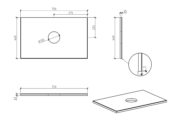 Pure White Straight Edge Engineered Stone Top