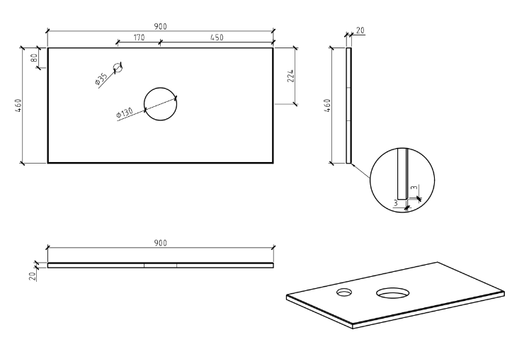 Pure White Straight Edge Engineered Stone Top