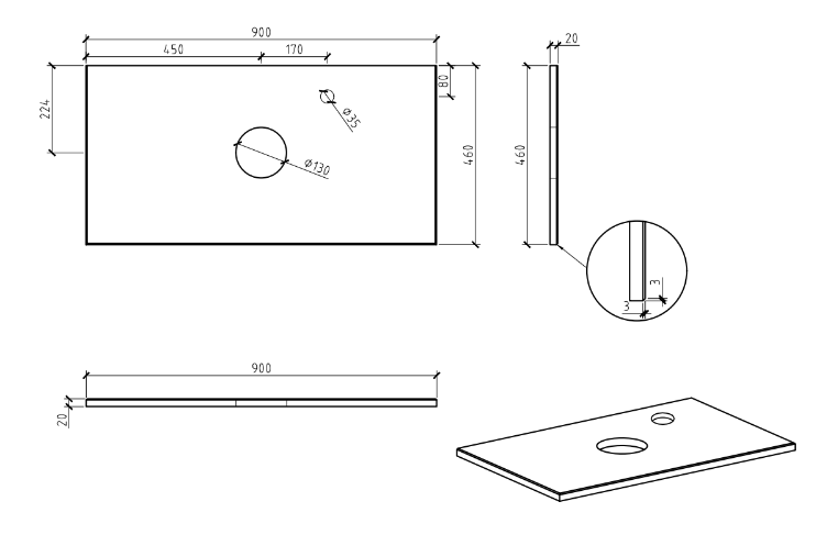 Pure White Straight Edge Engineered Stone Top