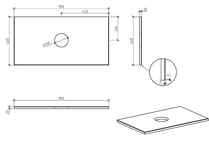 Pure White Straight Edge Engineered Stone Top