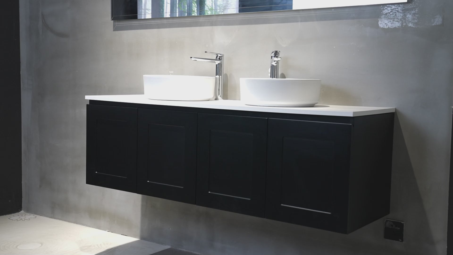 Hampton Style Matte Black Vanity Bundle